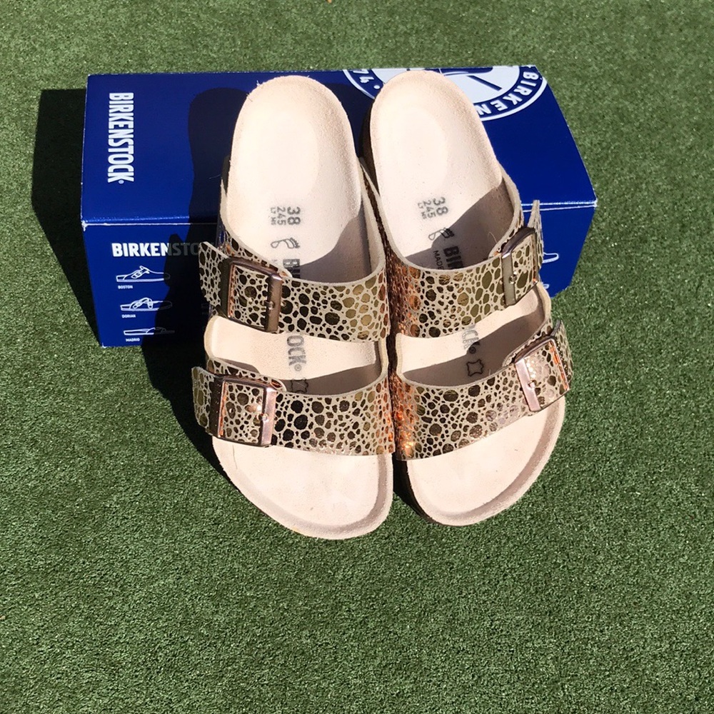 Birkenstock Arizona Metallic Stones Copper Size 38